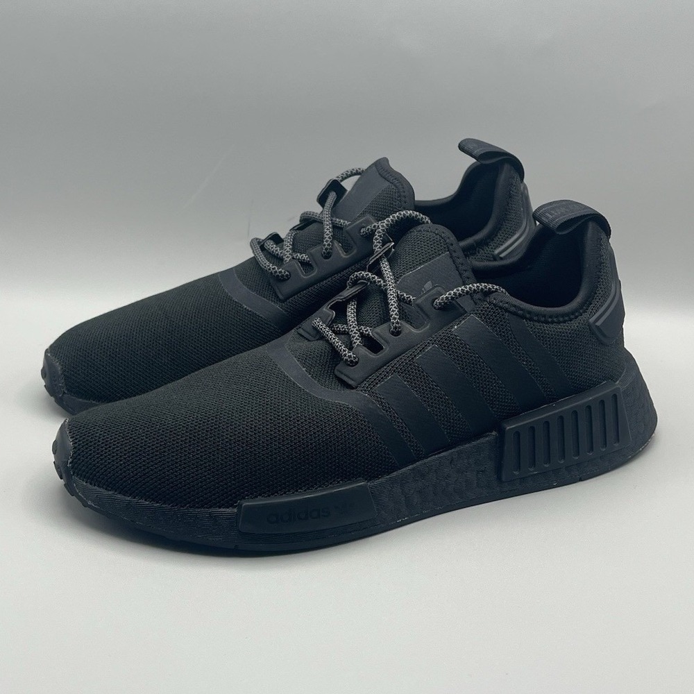 Adidas Originals NMD R1 Triple Black Running Shoes - Men's Size 8 USED - Picture 2 of 8